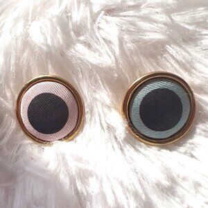 (2) CHANEL Buttons - Grosgrain & Gold Plated Metal